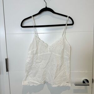 DKNY White Broderie Eyelet Tank